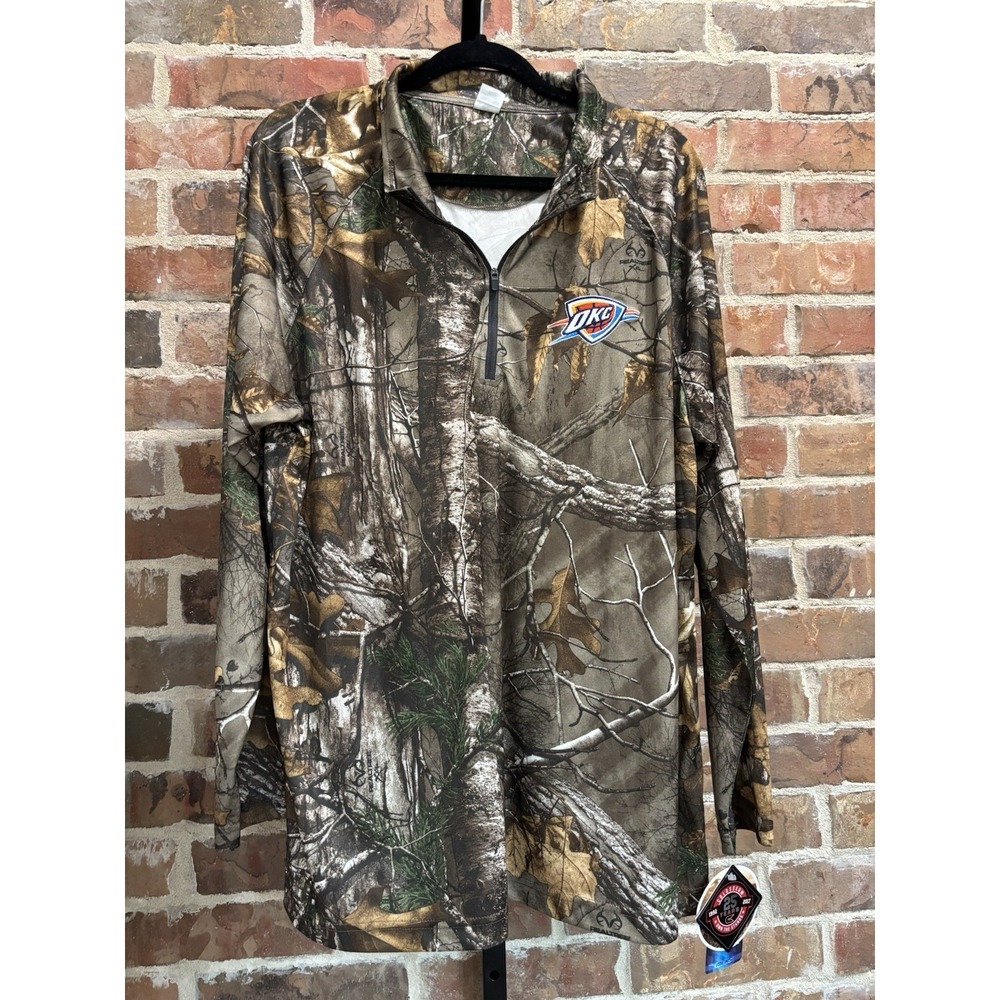 NWT NBA OKC Thunder 1/4 Zip, Men's XL, Camo Lightweight L/S, Basketball Gear